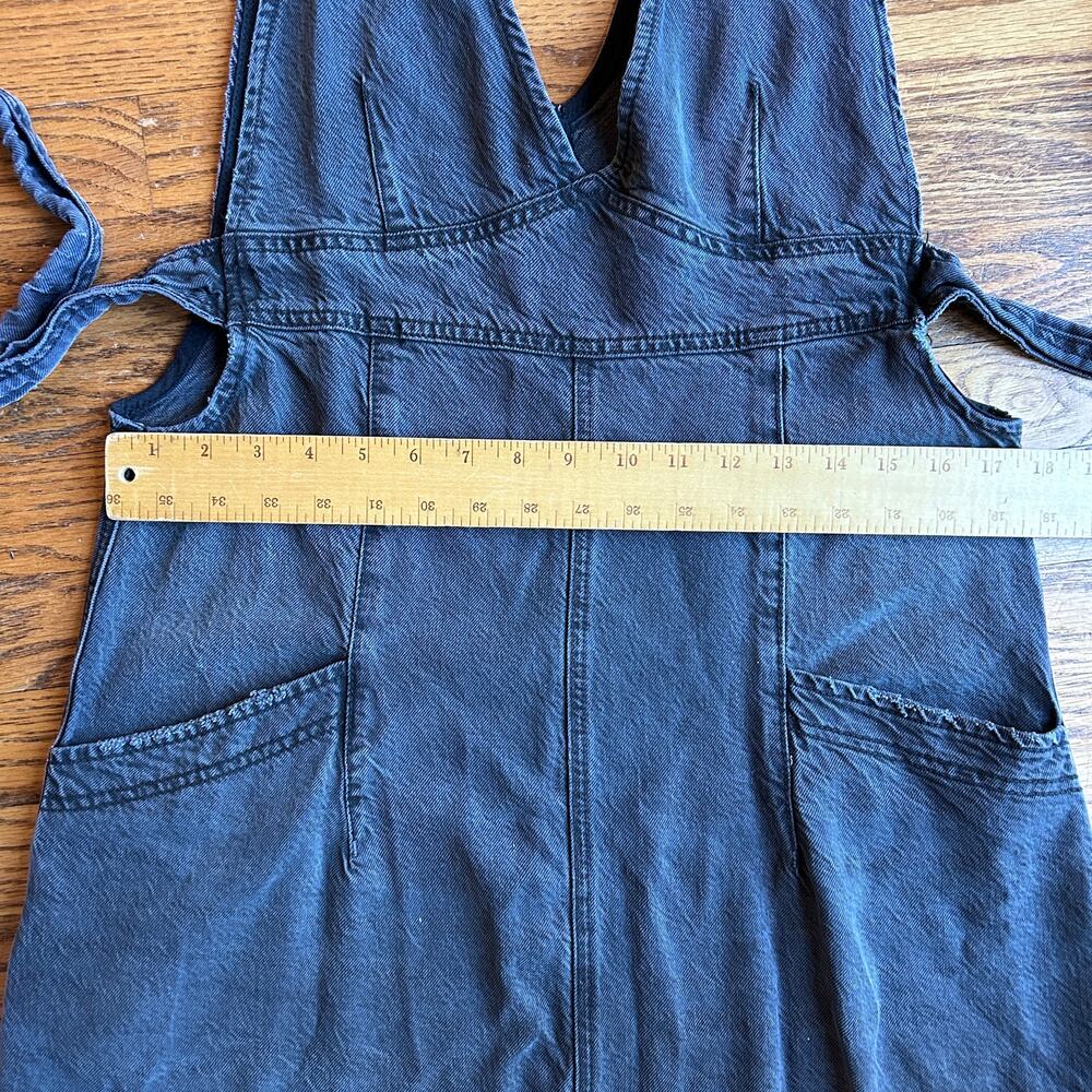 Free People We The Free Wonderland Maxi Dress Black Denim Distressed Size Small - Picture 7 of 11